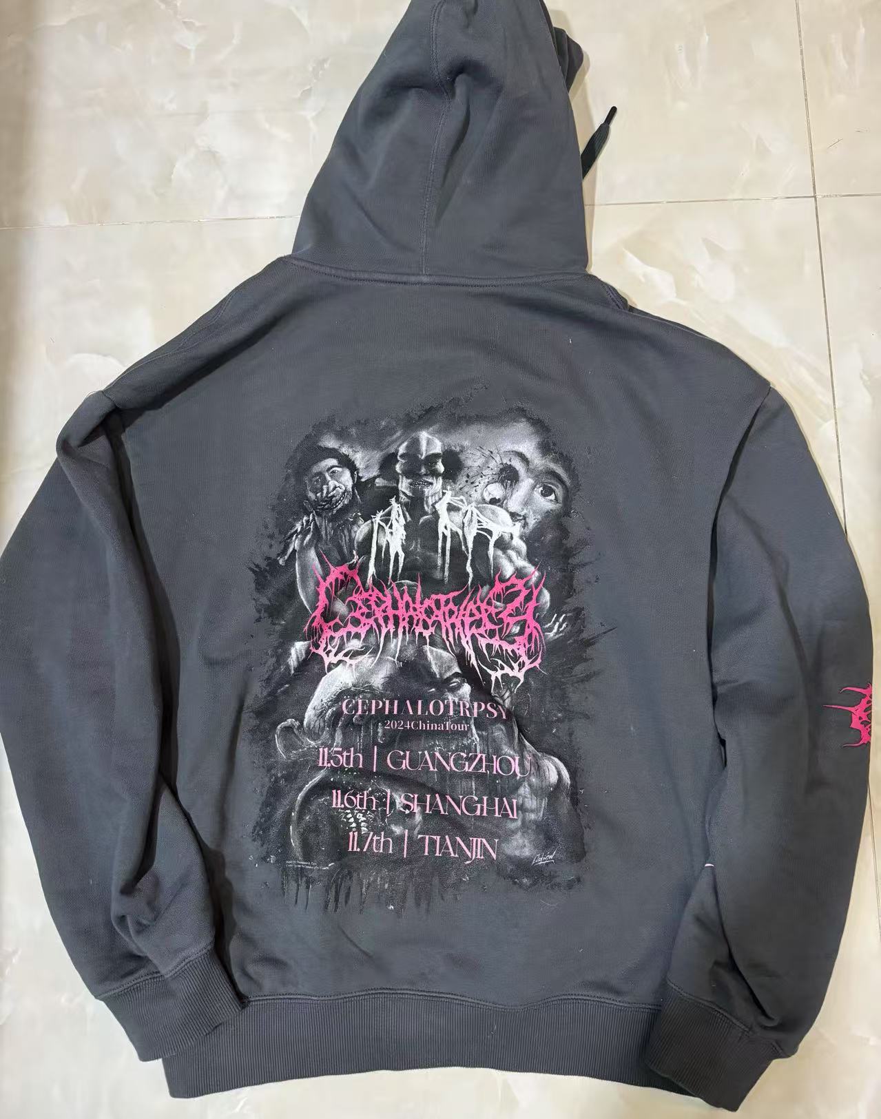 Cephalotripsy - China Tour - Grey Hoodie