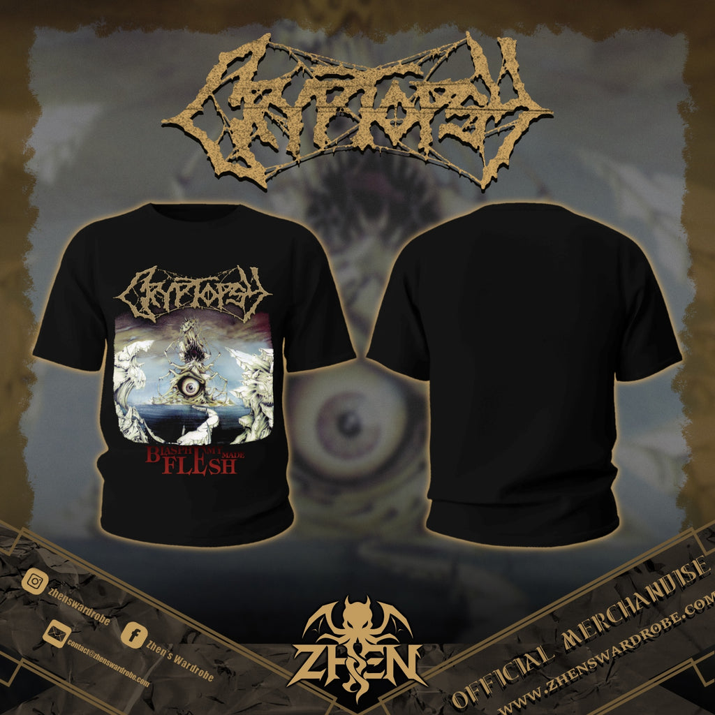 Cryptopsy - Blasphemy Made Flesh - Stitched Archive Hybrid Embroidered T-Shirt