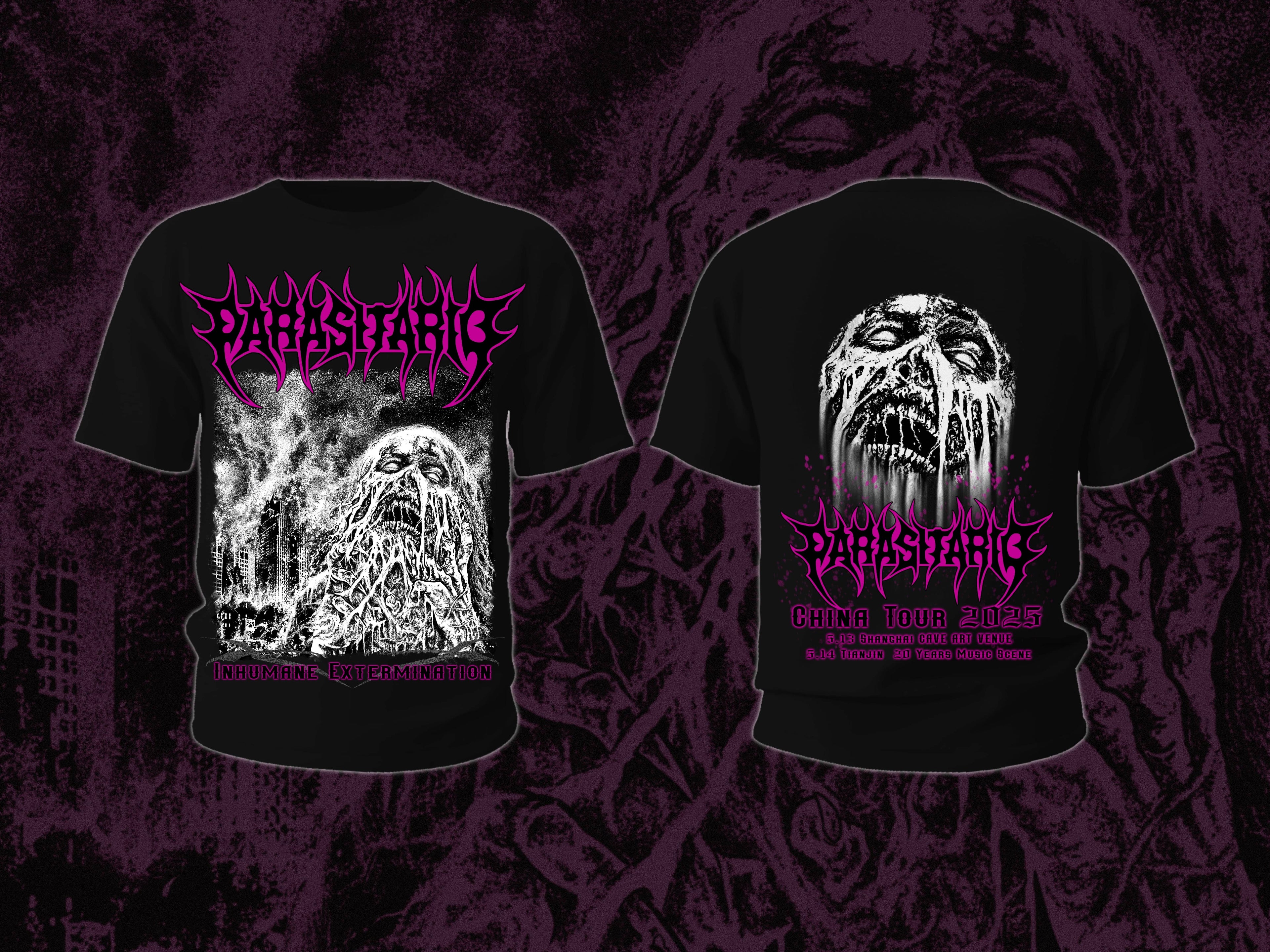 Parasitario - Inhumane Extermination - China Tour 2025 Edition - T-Shirt