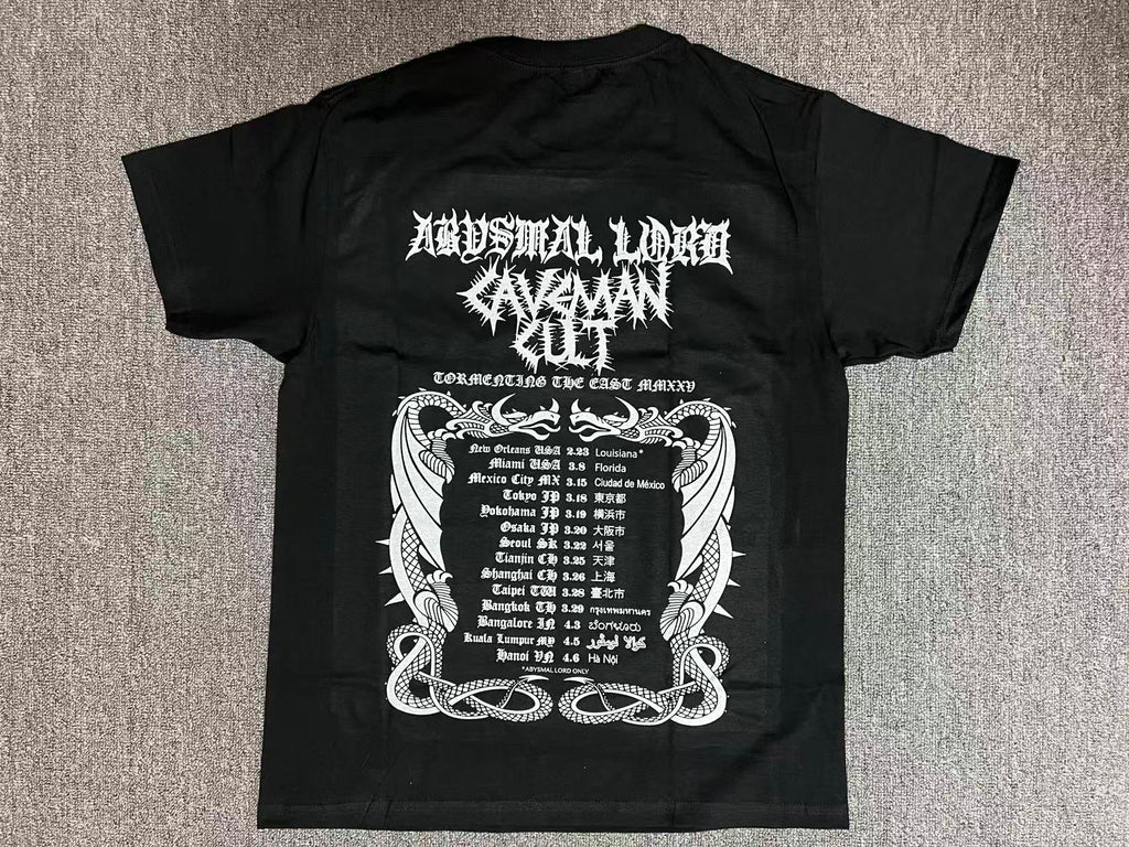 Abysmal Lord / Caveman Cult - "Tormenting the East MMXXV" Tour - T-Shirt