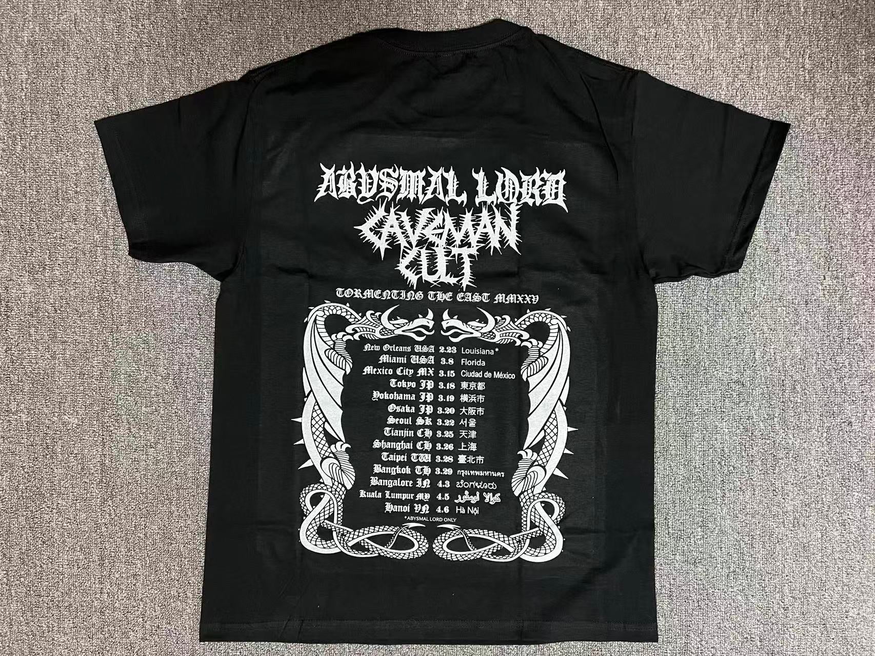 Abysmal Lord / Caveman Cult - "Tormenting the East MMXXV" Tour - T-Shirt